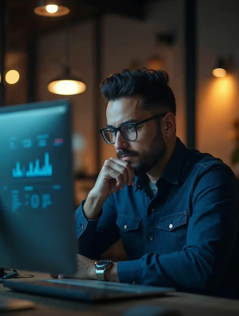 Emprendedor pensando en su estrategia digital